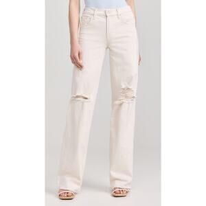 NWT‎ Mother Superior Down Low Spinner Heel Natural Acts Cream Wide Leg Jean 26